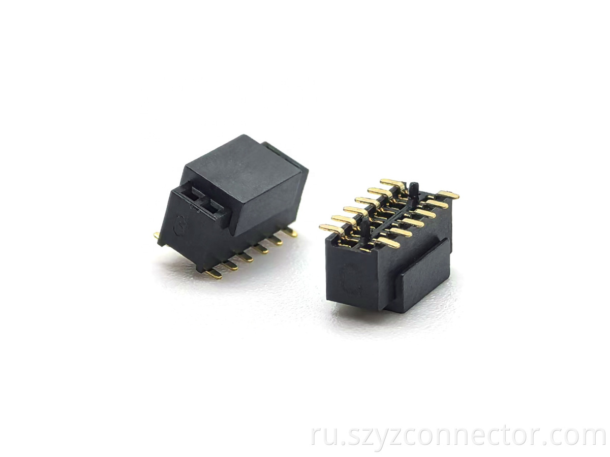 1.27mm Pitch Female Header Connector Dual Row SMT With Circular Inner Columns H3.4mm 2*6P
